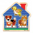 Дървен пъзел Къща с животни 3 части Melissa and Doug, снимка 1