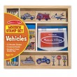 Melissa & Doug - Комплект печати дървени превозни средства, снимка 1