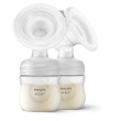 Комплект с двойна ел. помпа за кърма Natural Motion Philips AVENT + 2 бр. шишета + аксесоари за кърм, снимка 4