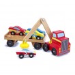 Магнитен дървен автовоз с коли Melissa and Doug, снимка 4