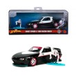 Марвел кола Ghost Spider 1990 Mazda Miata 1:32 Jada 14 см, с метална фигурка, снимка 2