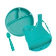 Minikoioi Feeding Set комплект за хранене - 100% силикон - 6 м+, Green, снимка 2