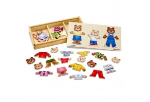 Melissa & Doug - Дървени мечета с дрехи