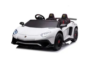 Акумулаторна кола Licensed Lamborghini Aventador SVJ White + батерия 24V/10AH