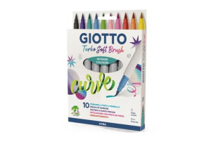 Акварелни маркери GIOTTO Turbo Soft Brush - връх тип четка, 10 класически цвята