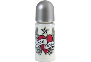 Rock Star Baby - Бебешка бутилка 300ml Heart &amp; Wings (със широк отвор)