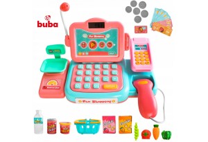 Детски касов апарат с аксесоари Buba Fun Shopping 888G, розов