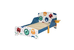 Детско Дървено Легло със Защита от Падане, Ламелна Подматрачна Рамка 140/70 см, Удобна Поставка - MO
