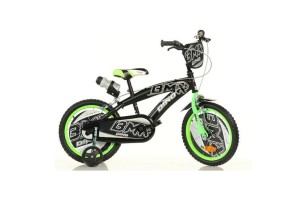 Детско колело Dino Bikes BMX 14“ с бутилка - Black/green