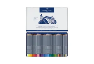 Faber-Castell Акварелни моливи Goldfaber Aqua, 36 цвята, в метална кутия