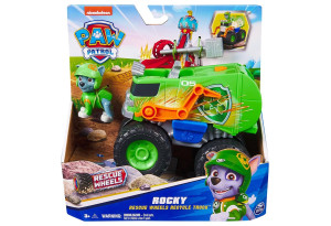 Игрален комплект Spin Master Paw Patrol Rescue Wheels фигурка и превозно средство - Rocky