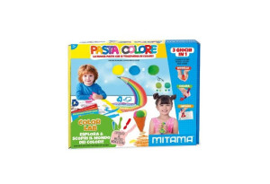 Креативен комплект MITAMA Pasta Colore Color Lab - 7 цвята глина, 4 форми, ножче, книжка