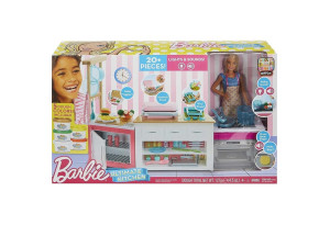 Кухненски комплект Mattel Barbie, с аксесоари, кукла и моделини