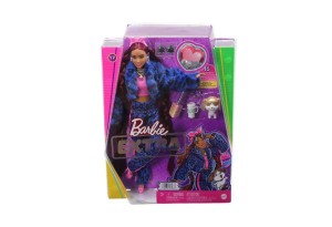 Кукла Mattel Barbie Extra със син леопардов костюм, домашен любимец и аксесоари