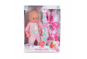 Кукла с докторски комплект Moni, 36 см, 8100, многоцветен, 3 години+