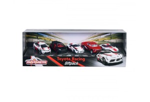 Majorette - Комплект коли Toyota Racing, 5 броя, 7.5 см