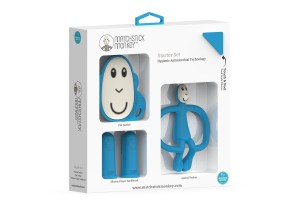 Matchstick Monkey Teething Starter Set комплект силиконови чесалки с антимикробна технология - Blue