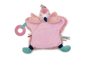 Мека играчка за гушкане с активности Фламинго