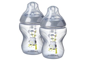 Шише за хранене Tommee Tippee Closer to Nature Easi vent, 260мл бухал, момче, 2 бр.