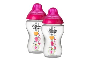 Шише за хранене Tommee Tippee Closer to Nature Easi Vent, 340 мл, 2 бр., 3м+, ябълка