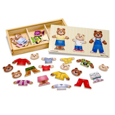 Melissa & Doug - Дървени мечета с дрехи