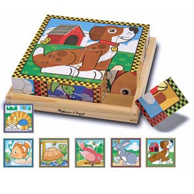 Melissa & Doug - Дървени кубчета животни