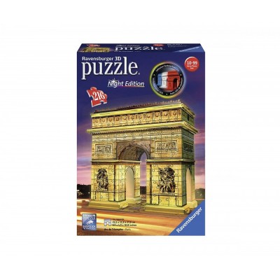 3D Пъзел Ravensburger 216 ел. - Триумфалната арка през нощта