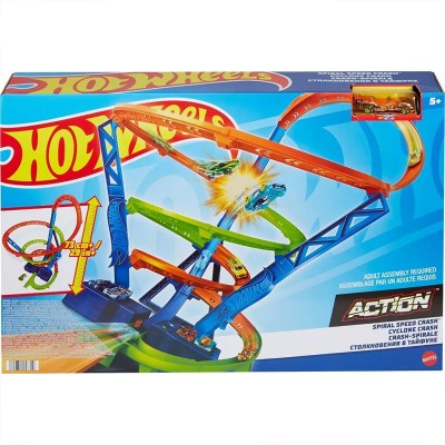 Детска писта Mattel Hot Wheels Spiral Speed Crash, с една кола