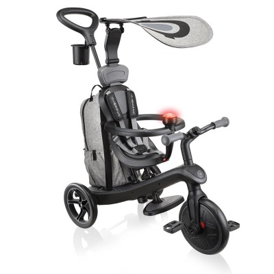 Детска триколка Globber Explorer Trike 4 в 1 Deluxe Play – черна