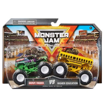 Детски коли за игра Spin Master Monster Jam 2 броя бъгита Grave Digger vs Higher Education, 1:64