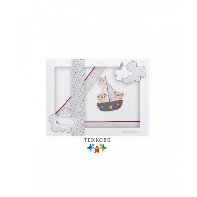 Interbaby - Детски спален комплект от 3 части за креватче 60x120 см "LITTLE PIRATES"