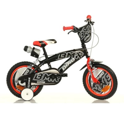 Детско колело Dino Bikes BMX 16“ с бутилка - Black/red