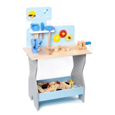 Дървена детска работилница с инструменти Син