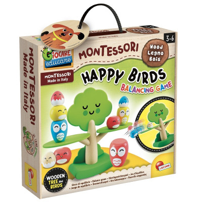 Игра за балансиране Lisciani Montessori Baby Happy Birds с пъзел