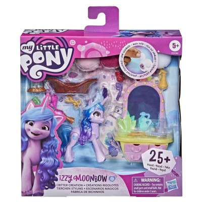 Игрален комплект Hasbro My Little Pony: A New Generation Critter Creation Izzy Moonbow, фигурка и 25