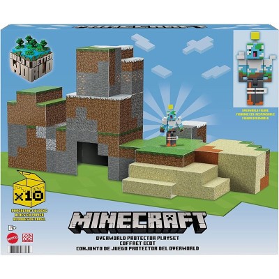 Игрален комплект с фигурка Mattel Minecraft Overworld Protector Playset, 10 части