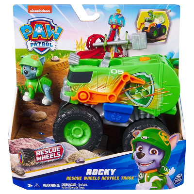 Игрален комплект Spin Master Paw Patrol Rescue Wheels фигурка и превозно средство - Rocky