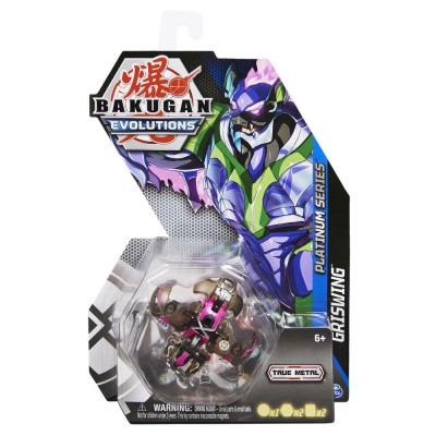 Комплект с топче Spin Master Bakugan Evolutions Platinum Series S4, GRISWING BLACK