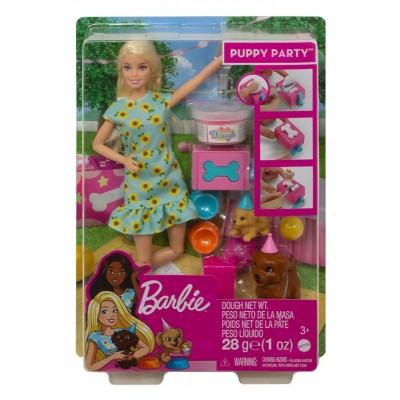 Кукла Barbie - Игрален комплект: Парти с кученца