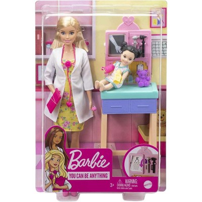 Кукла Mattel Barbie Career Детски педиатър с аксесоари, 30 см.