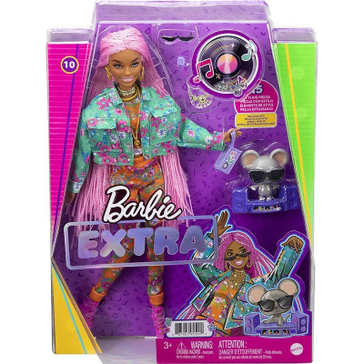 Кукла Mattel Barbie Extra 10 с розови плитки и домашен любимец