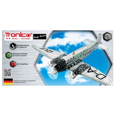 Tronico - Метален конструктор с батерии, Самолет JUNKERS JU52, Profi Serie