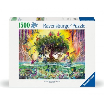 Пъзел Ravensburger 1500 ел. - Еднорогът от езерото и неговите приятели