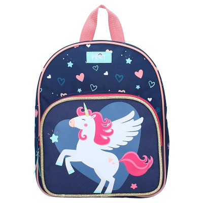 Раница за детска градина VADOBAG Pret Unicorn - Stay Silly, тъмносин, за 2-6 г, за момиче