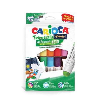 Сухи темперни бои за текстил CARIOCA Fabric, 10бр